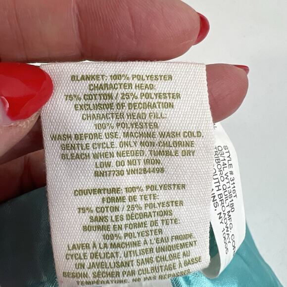 Circo Elephant Baby Lovey Satin Trim Security Blanket Aqua Blue Polka Dot Target - Picture 9 of 11